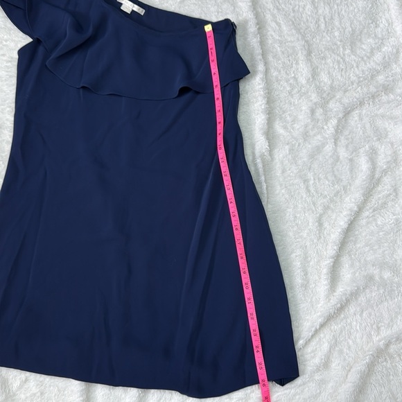 Cooper & Ella Blue Asymmetrical Ruffled Cocktail Dress - Picture 5 of 8